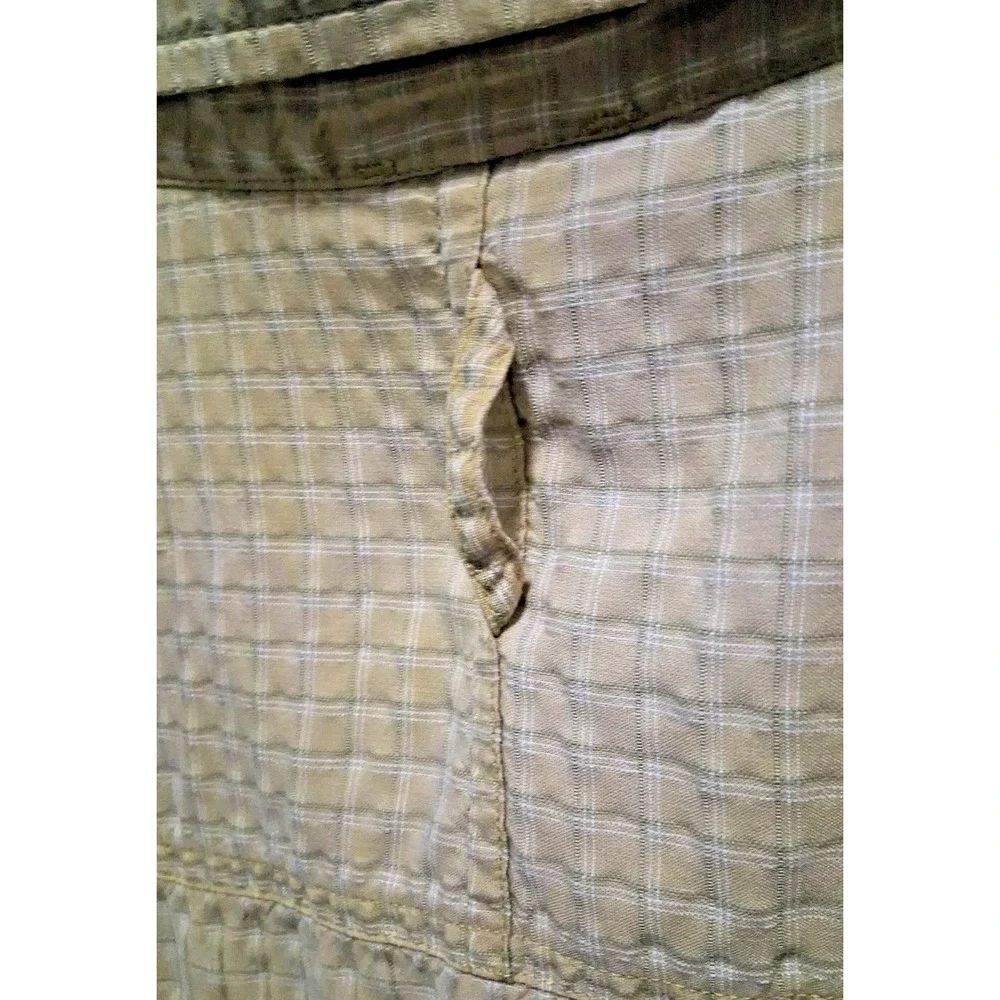 The North Face Men's XL Plaid Button Vented Short Sleeve Shirt Yellow Gray White